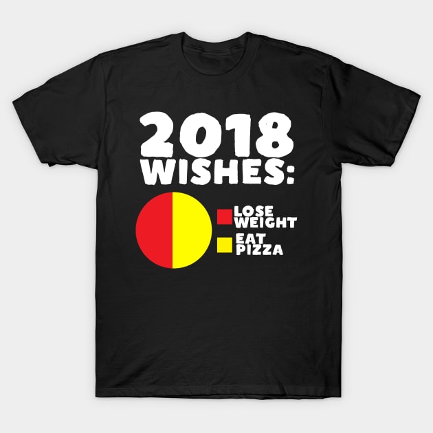 2018 Wishes: Lose Weight Eat Pizza T-Shirt by thingsandthings